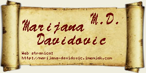 Marijana Davidović vizit kartica